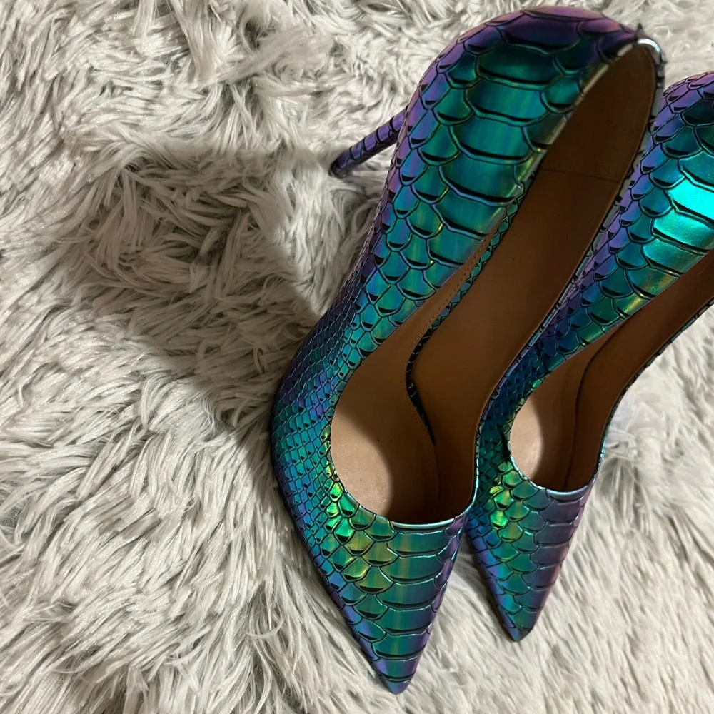 Steve Madden Chromorphous Snakeskin Heels - Picture 7 of 11